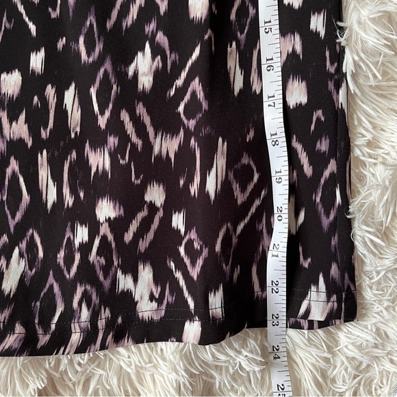 Of Mercer Sleeveless Blouse Black Abstract Ikat Print V-Neck Tank | Size L NWT - Picture 10 of 13